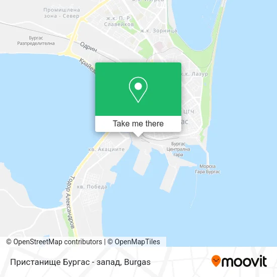 Карта Пристанище Бургас - запад