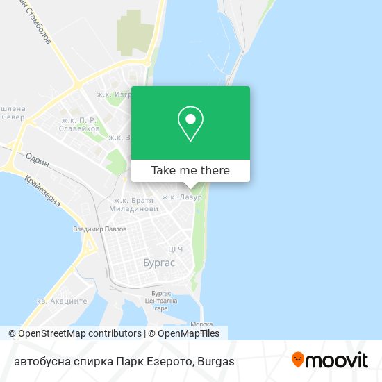 Карта автобусна спирка  Парк Езерото