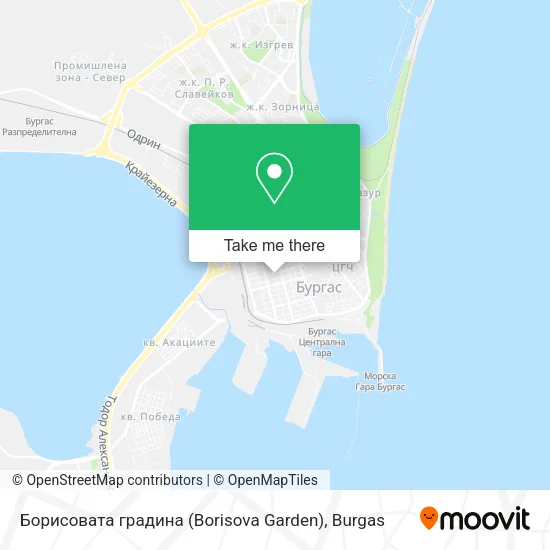 Карта Борисовата градина (Borisova Garden)