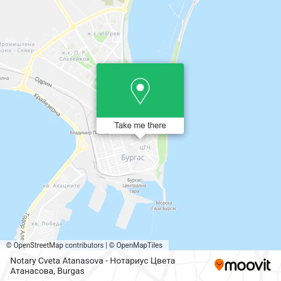 Карта Notary Cveta Atanasova - Нотариус Цвета Атанасова
