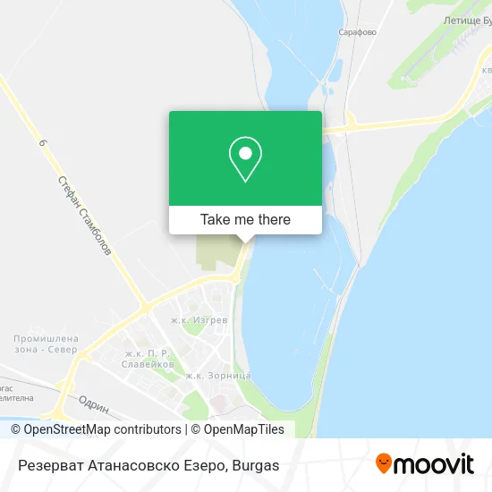 Карта Резерват Атанасовско Езеро
