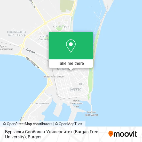 Карта Бургаски Свободен Университет (Burgas Free University)