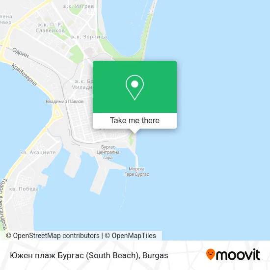 Карта Южен плаж Бургас (South Beach)