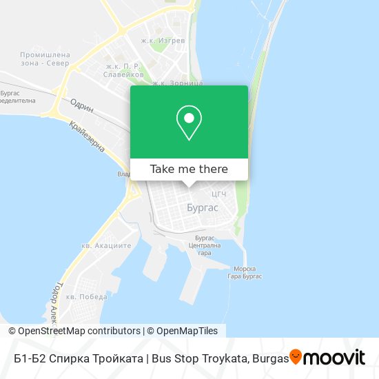 Б1-Б2 Спирка Тройката | Bus Stop Troykata map