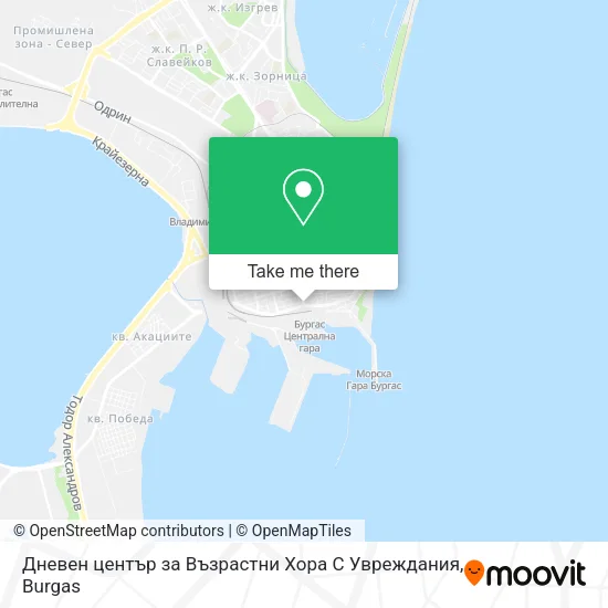 Карта Дневен център за Възрастни Хора С Увреждания