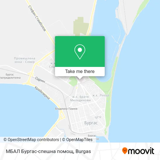 Карта МБАЛ Бургас-спешна помощ