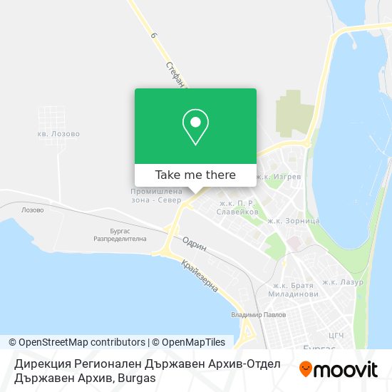 Карта Дирекция Регионален Държавен Архив-Отдел Държавен Архив