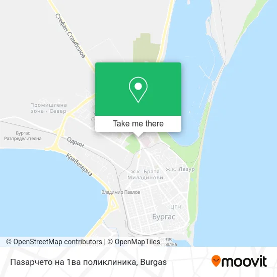 Карта Пазарчето на 1ва поликлиника