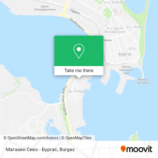 Карта Магазин Сико - Бургас