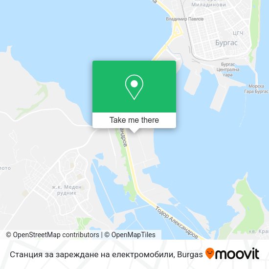 Карта Станция за зареждане на електромобили