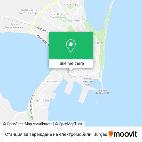Карта Станция за зареждане на електромобили