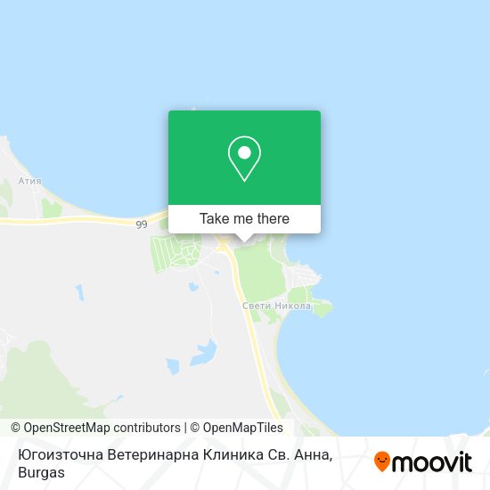 Карта Югоизточна Ветеринарна Клиника Св. Анна