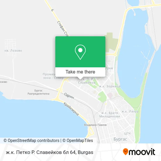 Карта ж.к. Петко Р. Славейков бл 64