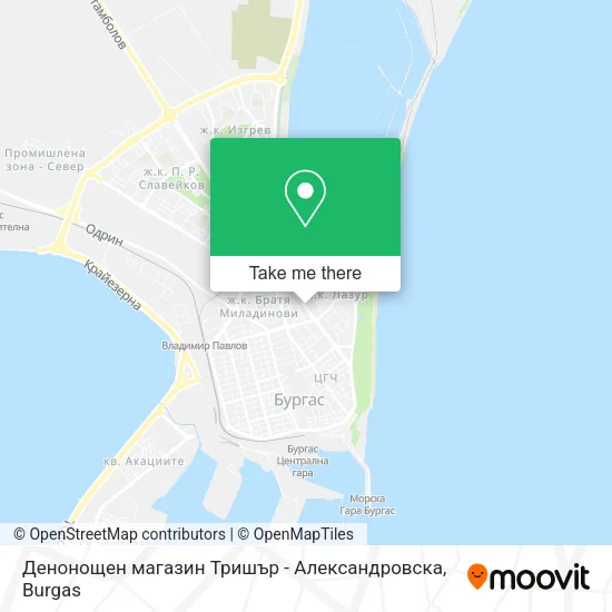 Карта Денонощен магазин Тришър - Александровска