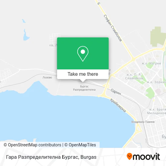 Карта Гара Разпределителна Бургас