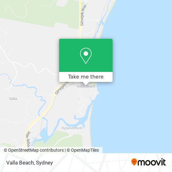 Mapa Valla Beach