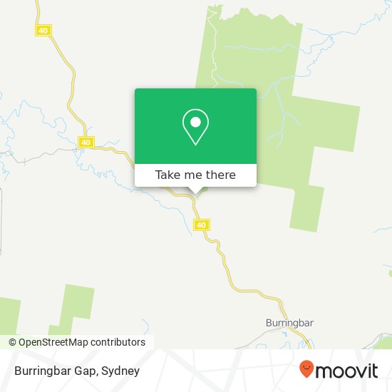 Burringbar Gap map