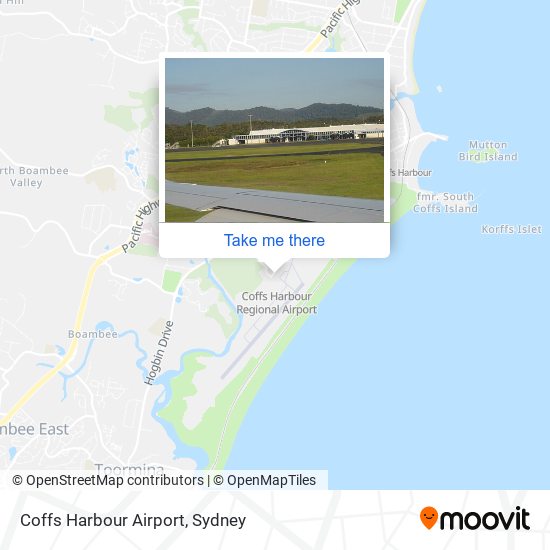 Mapa Coffs Harbour Airport