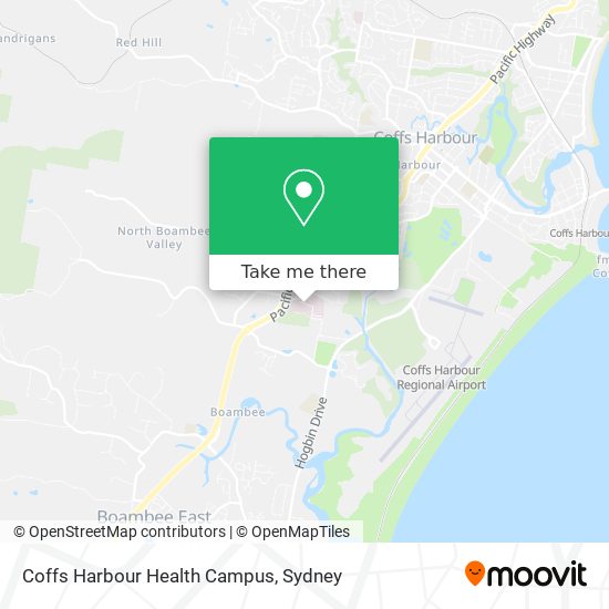 Mapa Coffs Harbour Health Campus