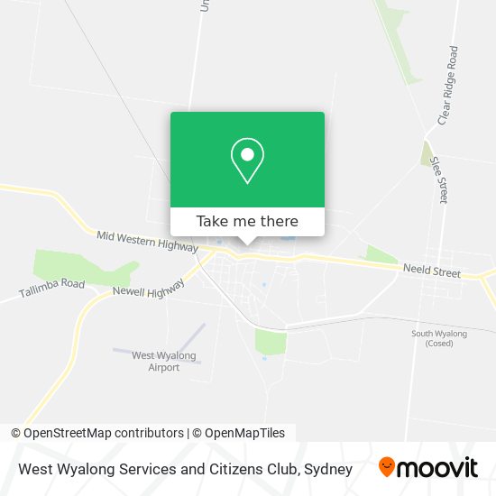 West Wyalong Services and Citizens Club map