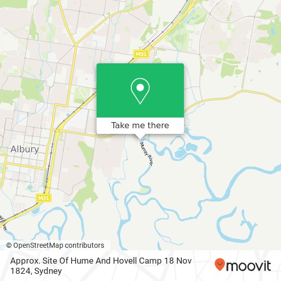 Approx. Site Of Hume And Hovell Camp 18 Nov 1824 map