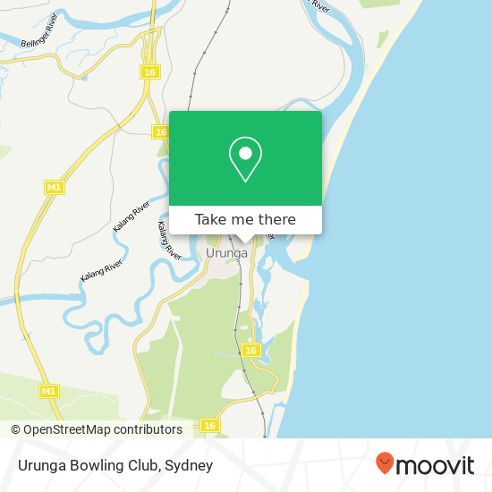 Mapa Urunga Bowling Club