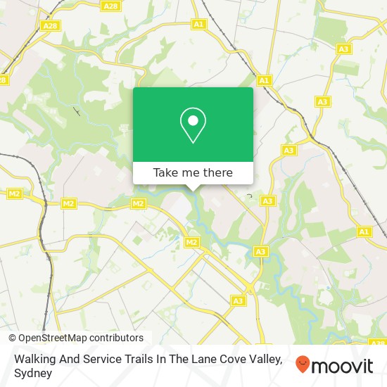 Mapa Walking And Service Trails In The Lane Cove Valley