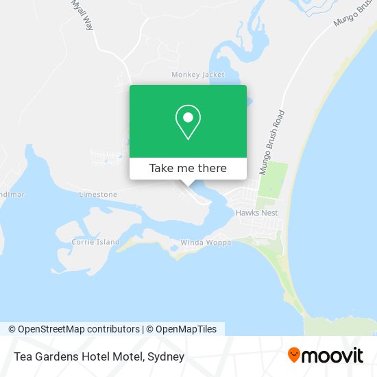 Tea Gardens Hotel Motel map