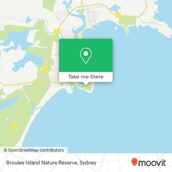 Broulee Island Nature Reserve map