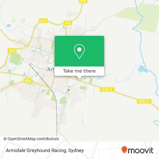 Armidale Greyhound Racing map