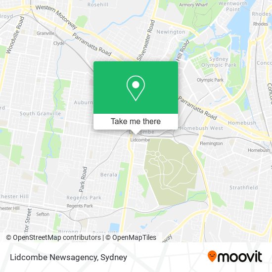 Lidcombe Newsagency map