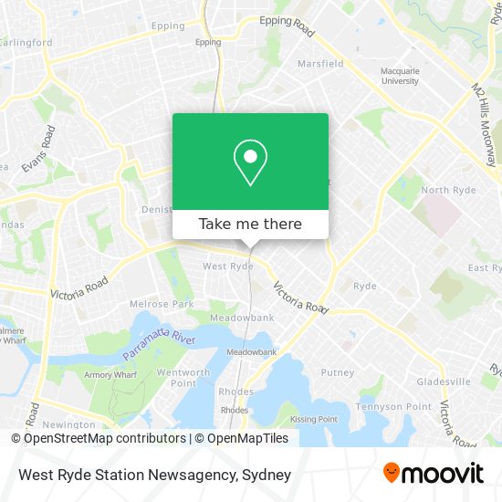West Ryde Station Newsagency map