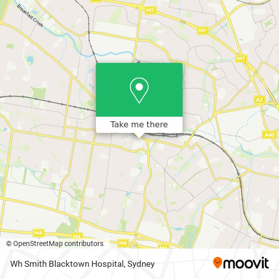 Wh Smith Blacktown Hospital map