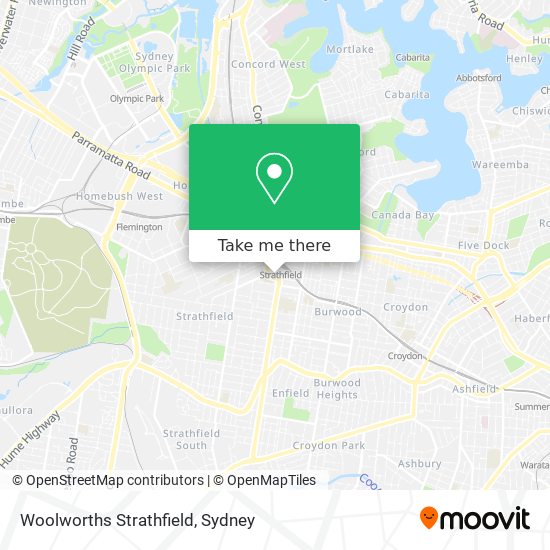 Mapa Woolworths Strathfield