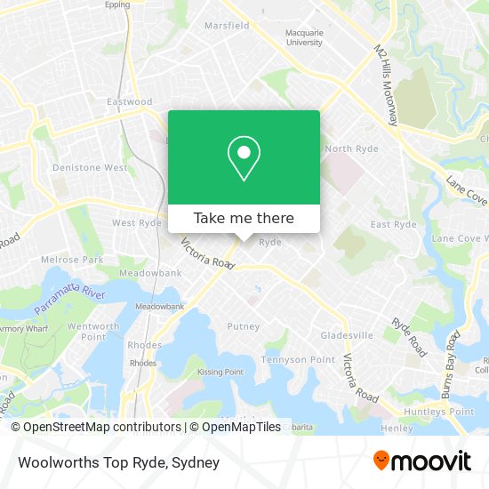 Mapa Woolworths Top Ryde