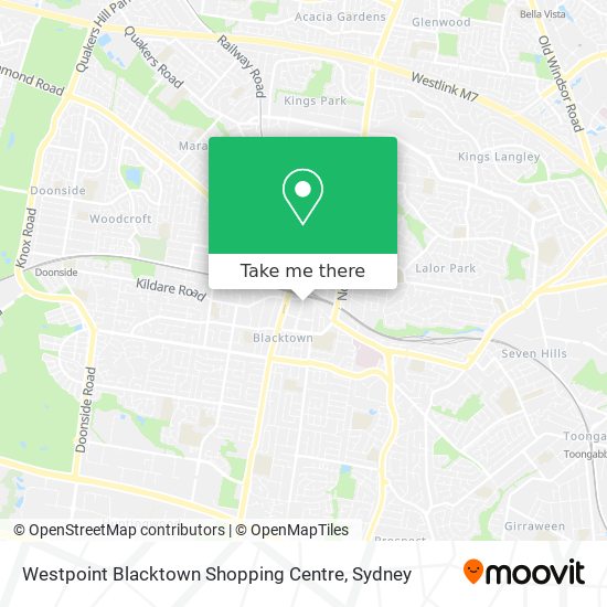 Mapa Westpoint Blacktown Shopping Centre