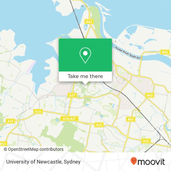 University of Newcastle map