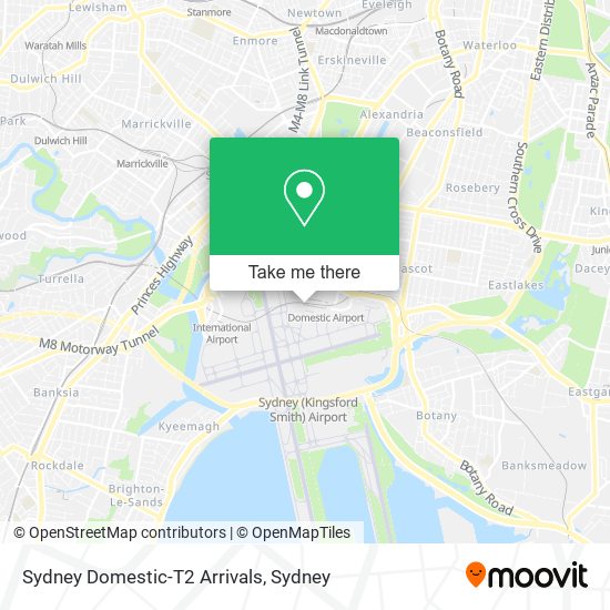 Mapa Sydney Domestic-T2 Arrivals