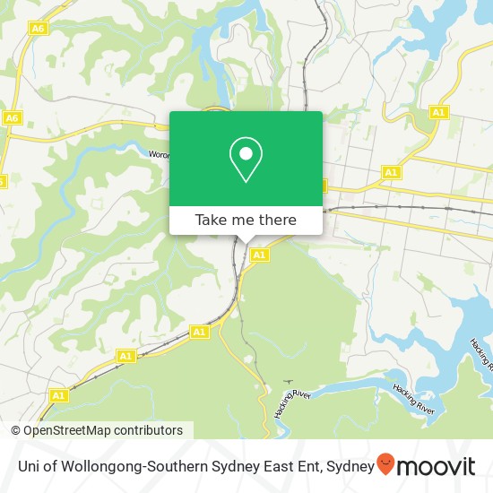 Uni of Wollongong-Southern Sydney East Ent map