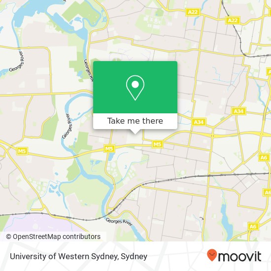 Mapa University of Western Sydney