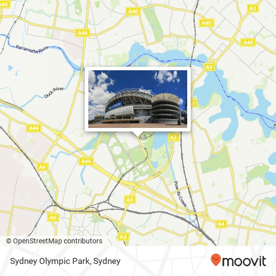 Mapa Sydney Olympic Park