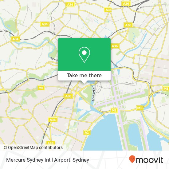 Mapa Mercure Sydney Int'l Airport