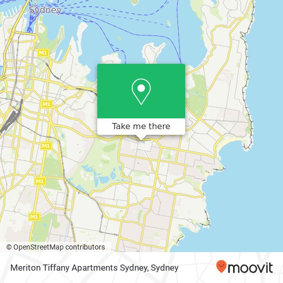 Mapa Meriton Tiffany Apartments Sydney