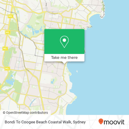 Bondi To Coogee Beach Coastal Walk map