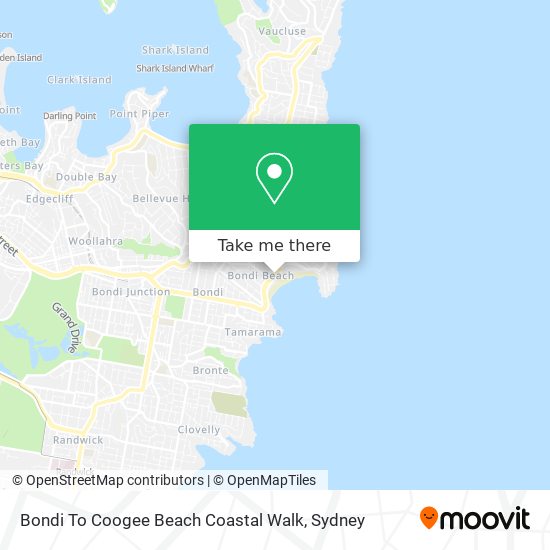 Bondi To Coogee Beach Coastal Walk map