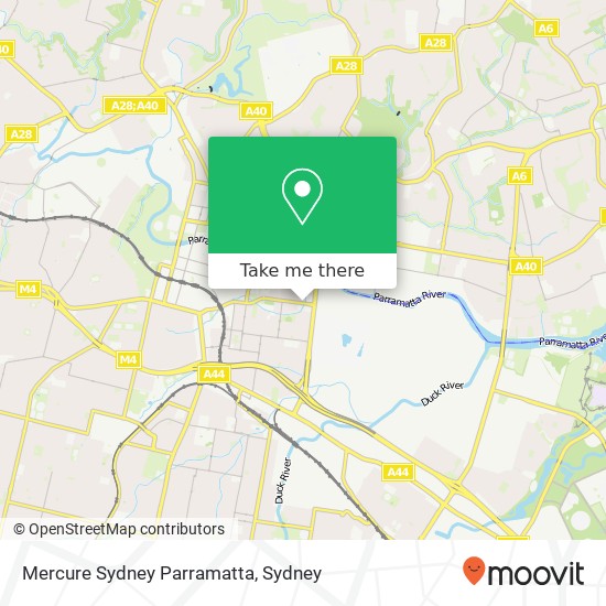 Mercure Sydney Parramatta map