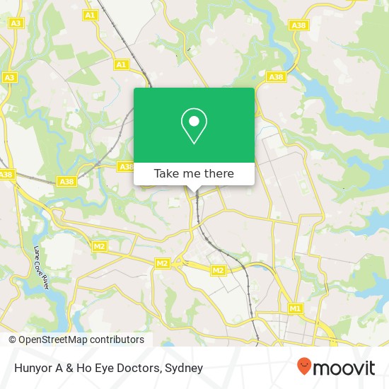 Mapa Hunyor A & Ho Eye Doctors