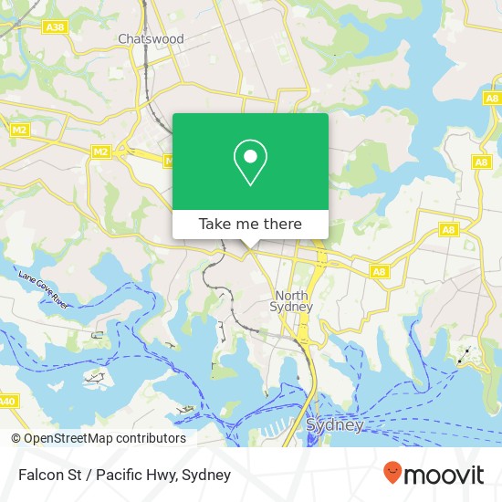 Mapa Falcon St / Pacific Hwy