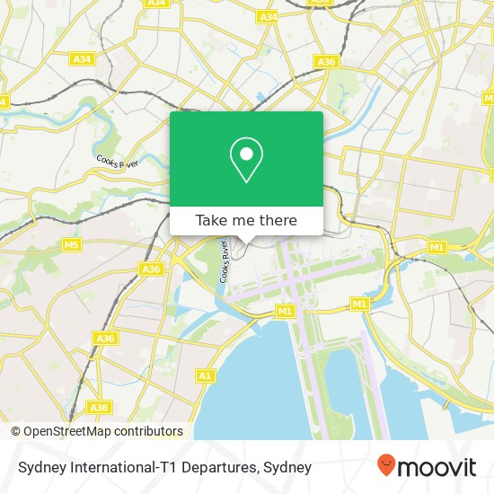 Sydney International-T1 Departures map