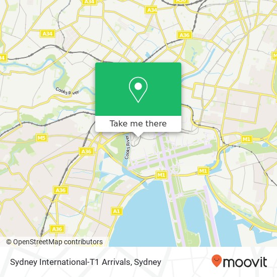 Sydney International-T1 Arrivals map